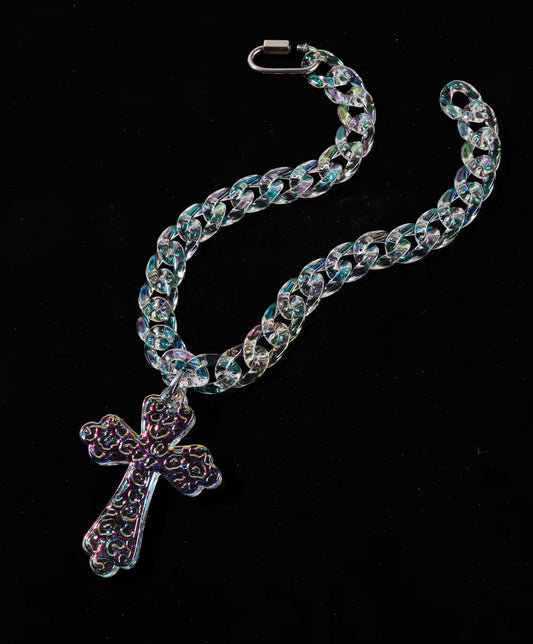 Iridescent Cross Chain